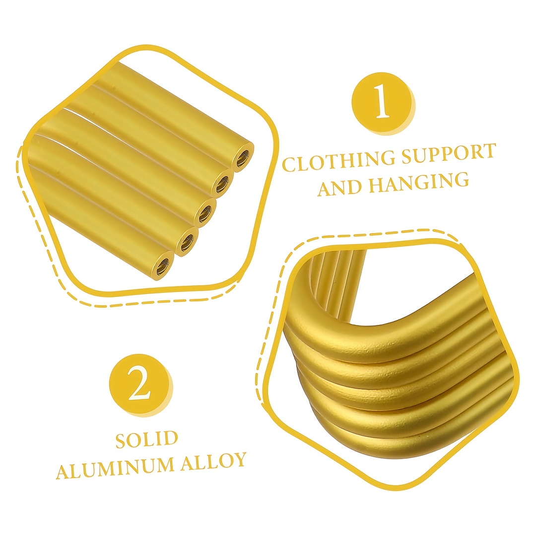 [Durable Triangle Coat Hangers] 5pcs Durable Triangle Shape Coat Hangers, Non-Slip Clothes Hangers for Trousers, Scarf, Wardrobe Organizers in Golden/Silvery/Grey