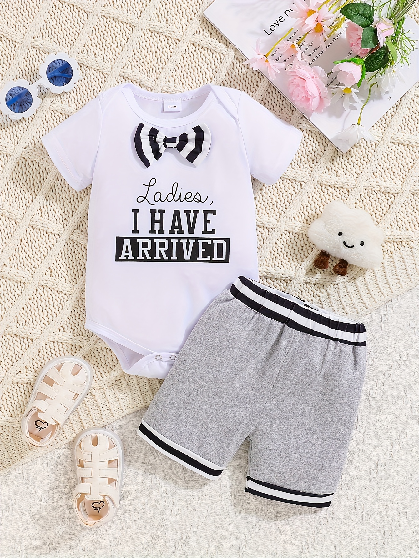 Ladies I'Ve Arrived Newborn Girl Baby Clothes Long Sleeve Home Wear Baby Boy Newborn Set, for Outdoor
