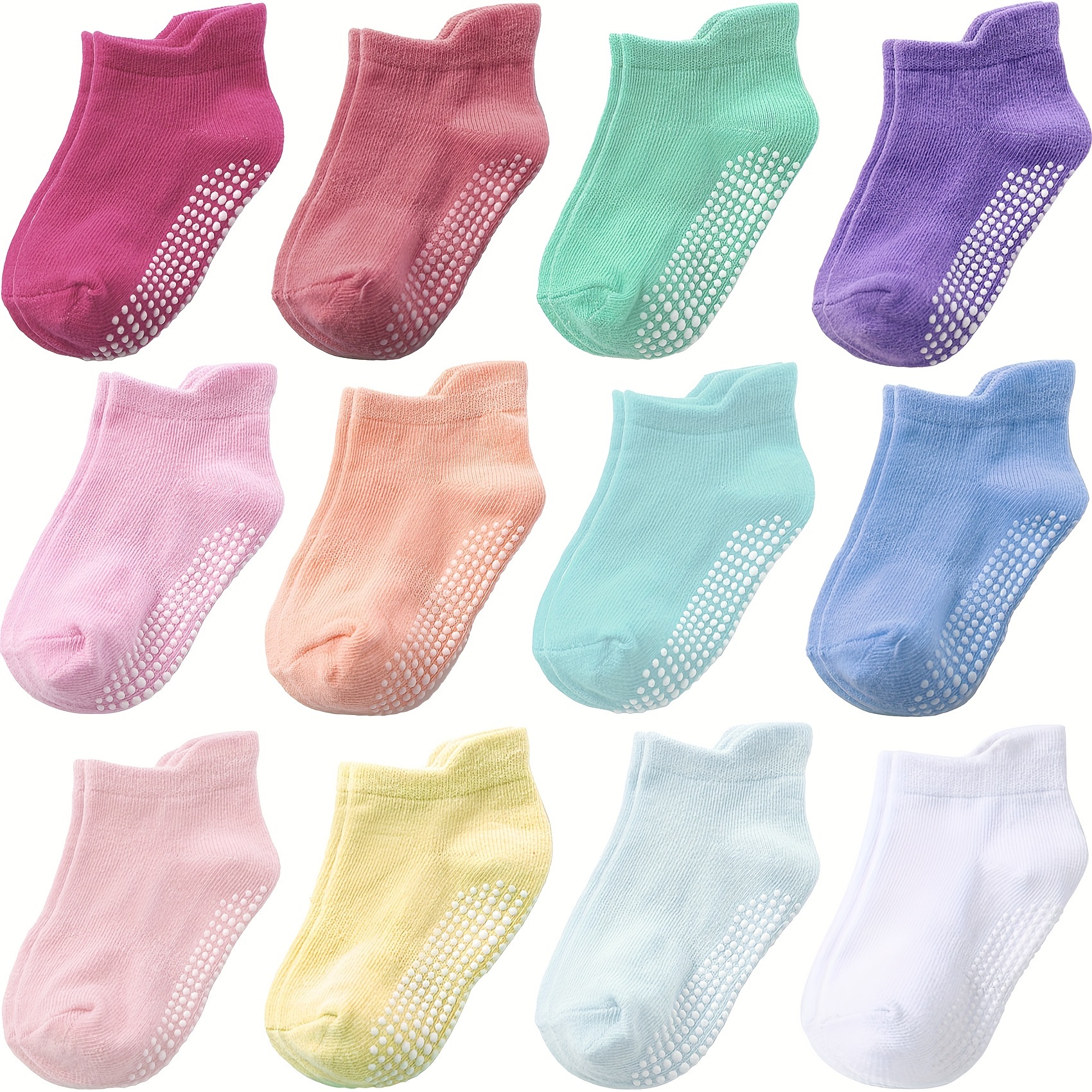 

Stripes Pattern 12 Pairs Girls Low Cut Crew Socks, Comfy Casual Socks Fashion Sports Socks