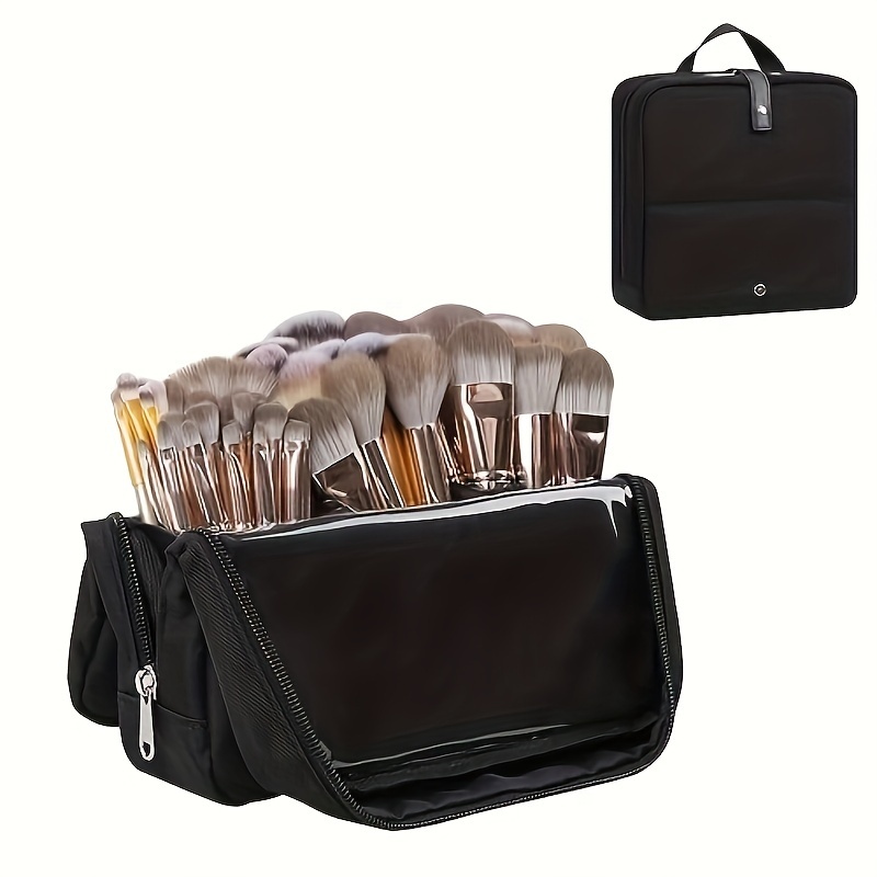 

Vertical Makeup Brush Storage Bag Large Capacity Pu Portable Bag Makeup Artist Special Folding Bag