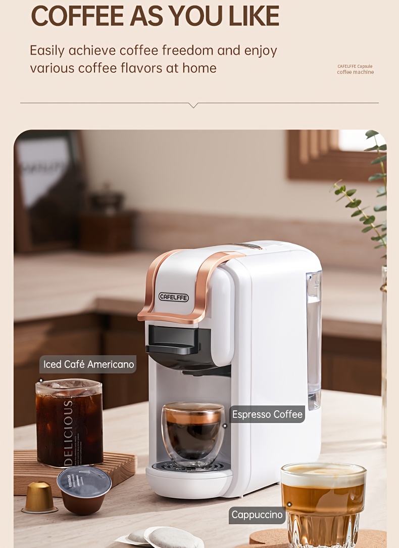  4 in 1 capsule coffee maker mk603 hot cold brew espresso machine 19bar suitable for nec capsules dg capsules ese and coffee powder easy to clean rust proof 0 6l removable water tank suitable for home kitchen and gift details 11