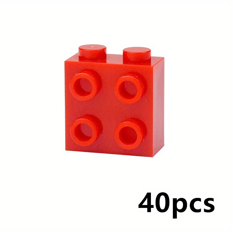 40pcs DIY Thick Bricks 1X2X1 2 3 with Studs on 1 Side Knobs Building Blocks