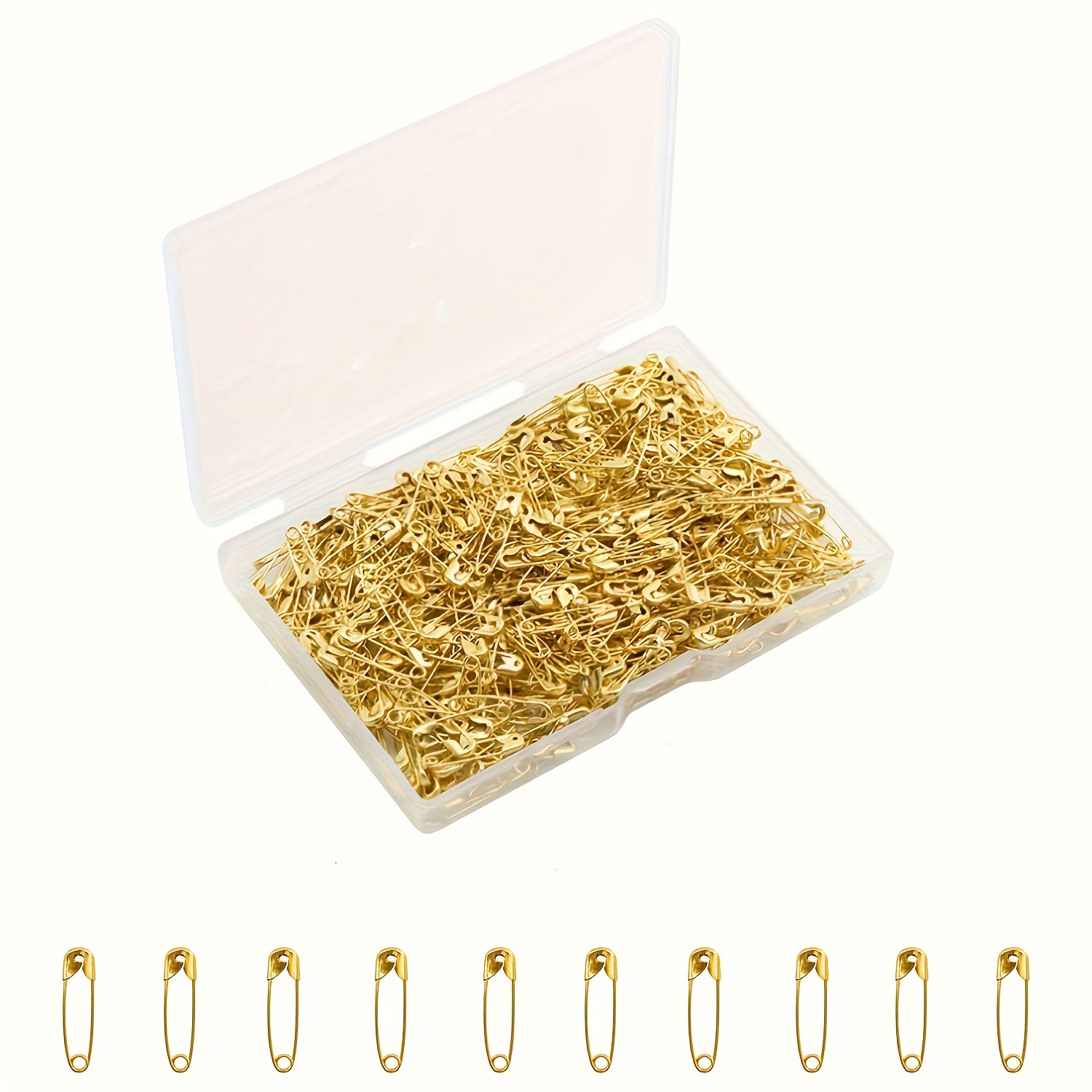 E-shop 120 Stück Goldene Sicherheitsnadeln - 19mm Mini Metallnadeln, Geeignet für Nähen von Kleidung, Etiketten und DIY Schmuckherstellung