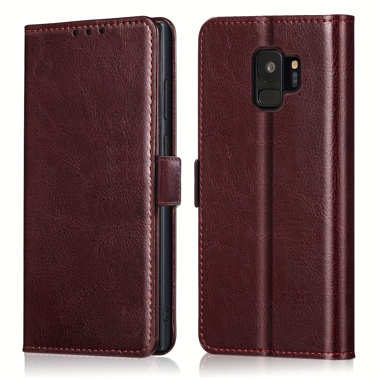 Compatible With For Samsung Galaxy S9+/S9 Plus/S9 Leather Phone Case  Shockproof Protective Wallet Card Slots Holders Kickstand Flip Cover Dark Br