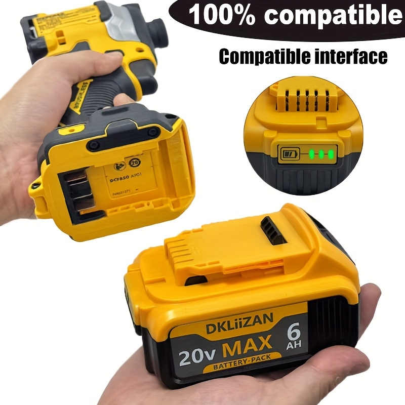for Dewalt 6000mAh-20V Max 6000mAh Hand drill Electric wrench Electric hammer Angle grinder Electric Power tools General Purpose Battery Accessories Power Tools Battery - Compatible replacement battery, 6.0 AH-20V Max lithium battery.DCB200