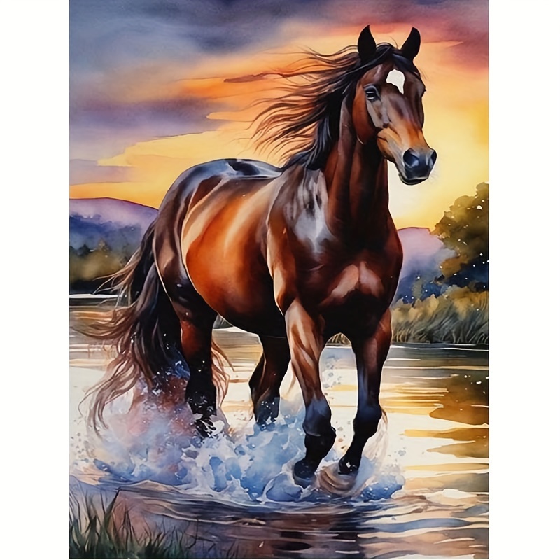 

Diy 5d Diamond Painting Kit - Full Drill Square Diamonds, Horse Design, Acrylic Craft Set For Home Decor, Frameless Gift Idea Diamond Painting Kits New Diamond Painting Kits