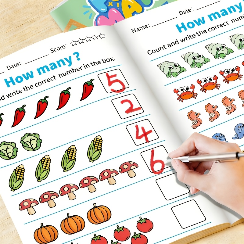 Number Handwriting Practice Workbook for Kids, Addition & Subtraction
