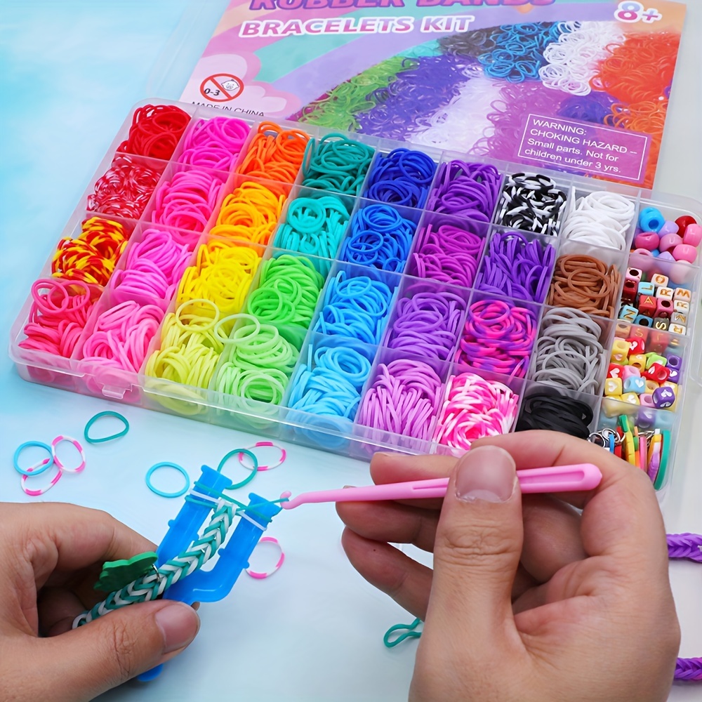 2650pcs Bands Craft Kit Silicone Rubber Bands for DIY Bracelet Making,  Cute Animal Floral Designs with Letter Charms Creative Gift Idea for 