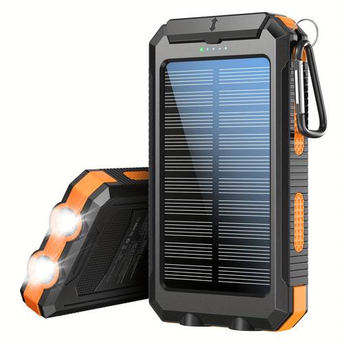 power bank with flashlight compass usb c port output input charging suitable for outdoor camping battery pack suitable for most electronic devices