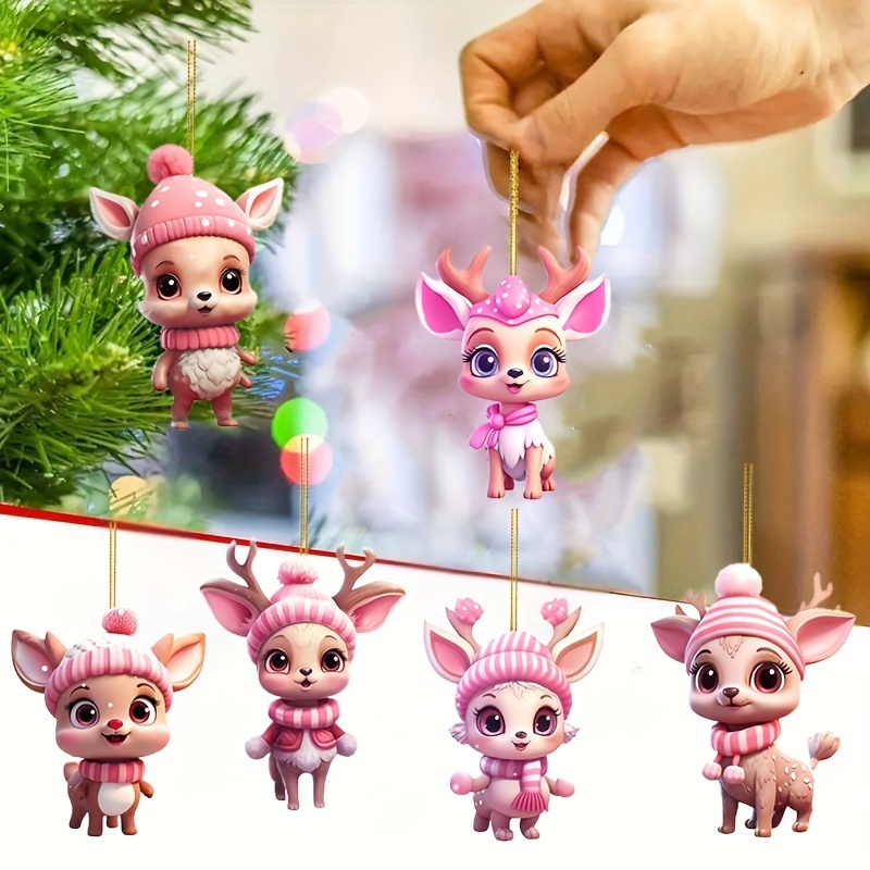 

6pcs Christmas Ornament Set - 2d - Decor For ,