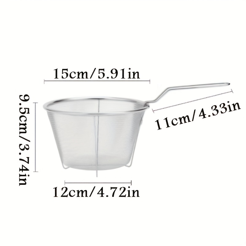Image of 1pc-stainless Steel Frying Basket, Round Wire Frying Basket With Handle, Foldable Frying Basket, Frying Mesh Basket Frying, Rack, Frying Meat Fryer Frying Basket, Kitchen Tools, Dining Room Tools