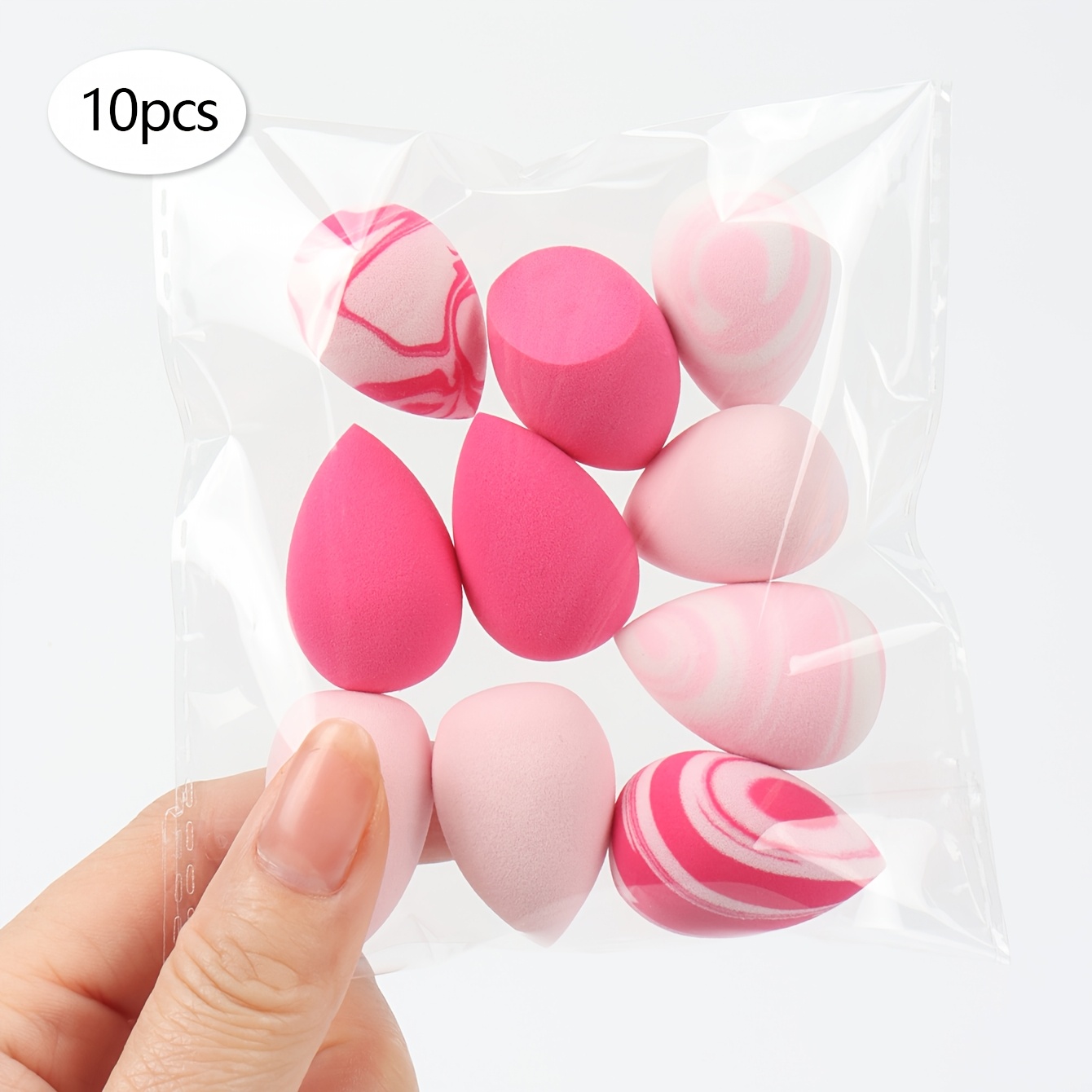 TEMU Spugnette da trucco mini a 0,78 x 1,18 pollici (10//50/100 pz), progettate per creare un'applicazione del trucco di base pi羅 uniforme e senza