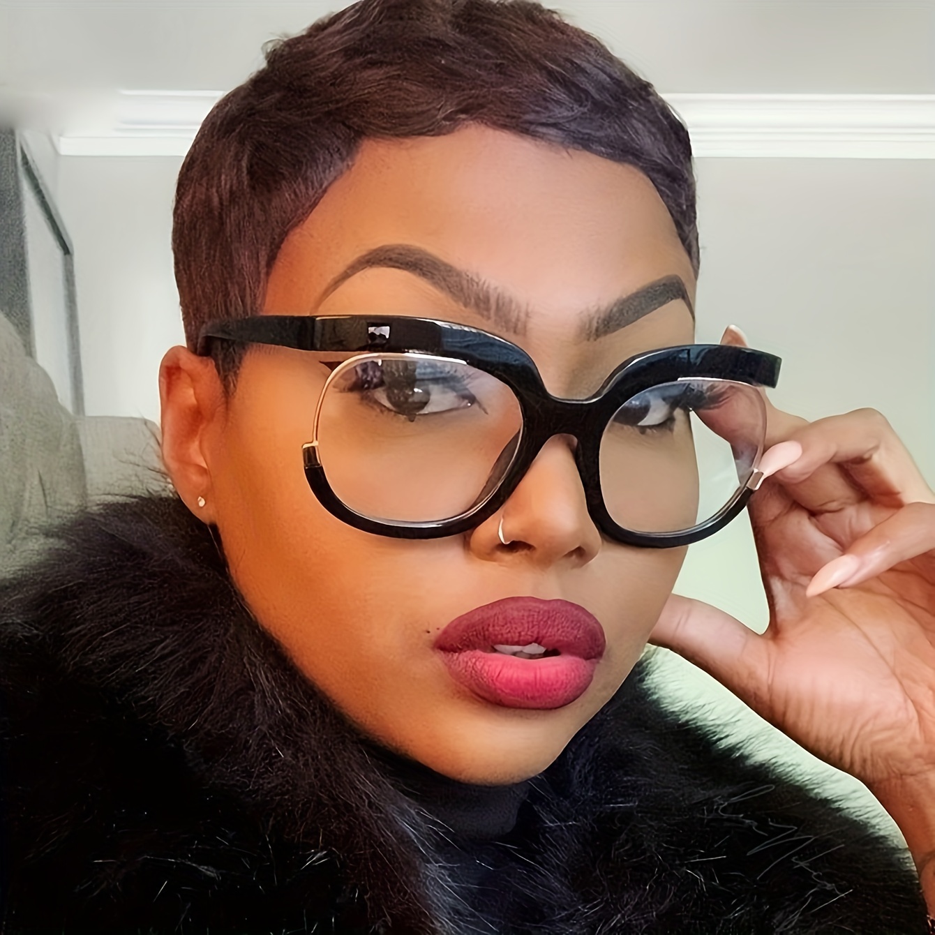 gafas de montura completa y lentes redondos transparentes de estilo y2k para mujeres y hombres - elegantes y de gran tamaño detalles 2