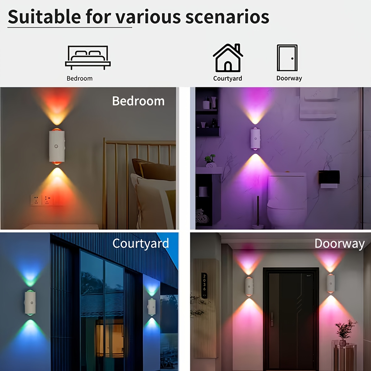 2pcs LED Smart Night Light with Motion Sensor