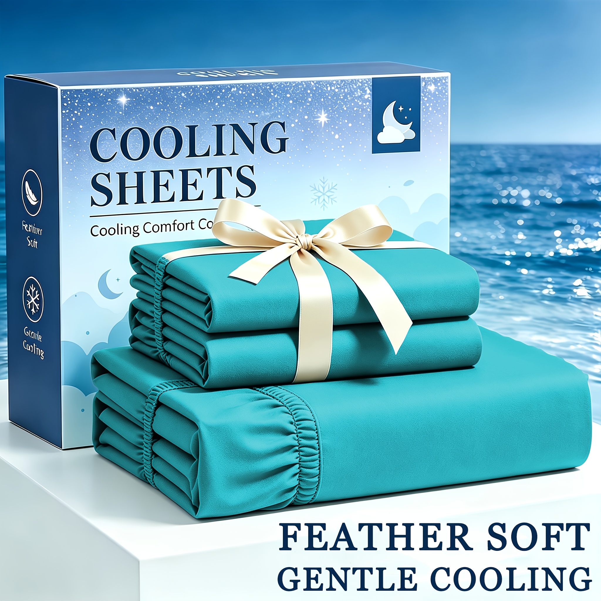 TEMU 3pcs Bamboo Bed Sheets Suitable For & - Cooling Wrinkle/shrink Resistant Bedding With Deep Pocket Fitted Sheet & Pillowcases, Soft Bamboo Sheets