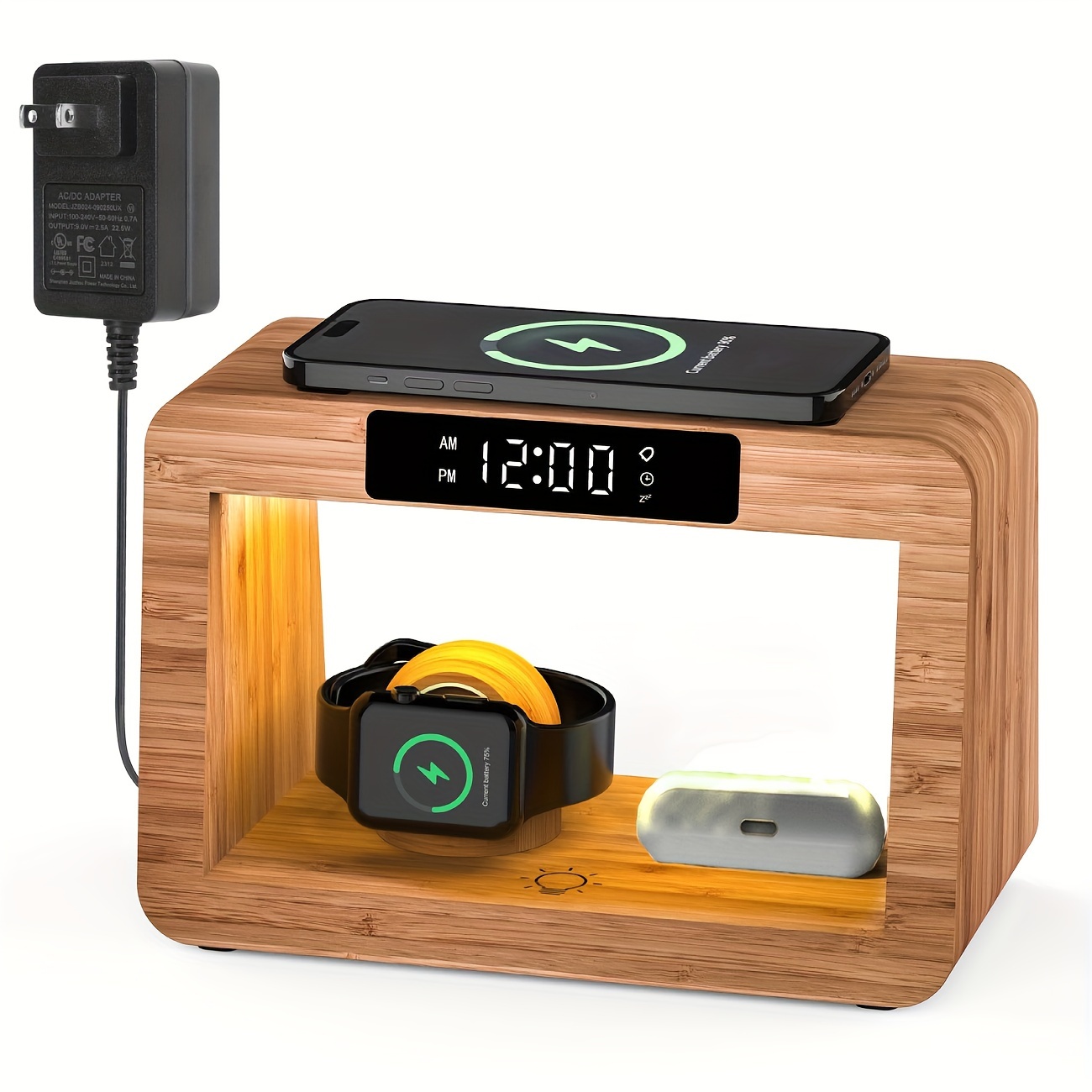 Despertador digital con cargador movil inalambrico - Powerbankevacolor