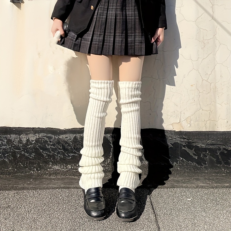 E-shop 1 Paar Herbst Winter Über-Knie Dicke Socken Locker Beinwärmer Harajuku Style Beinabdeckungen Vintage Über-Knie Socken