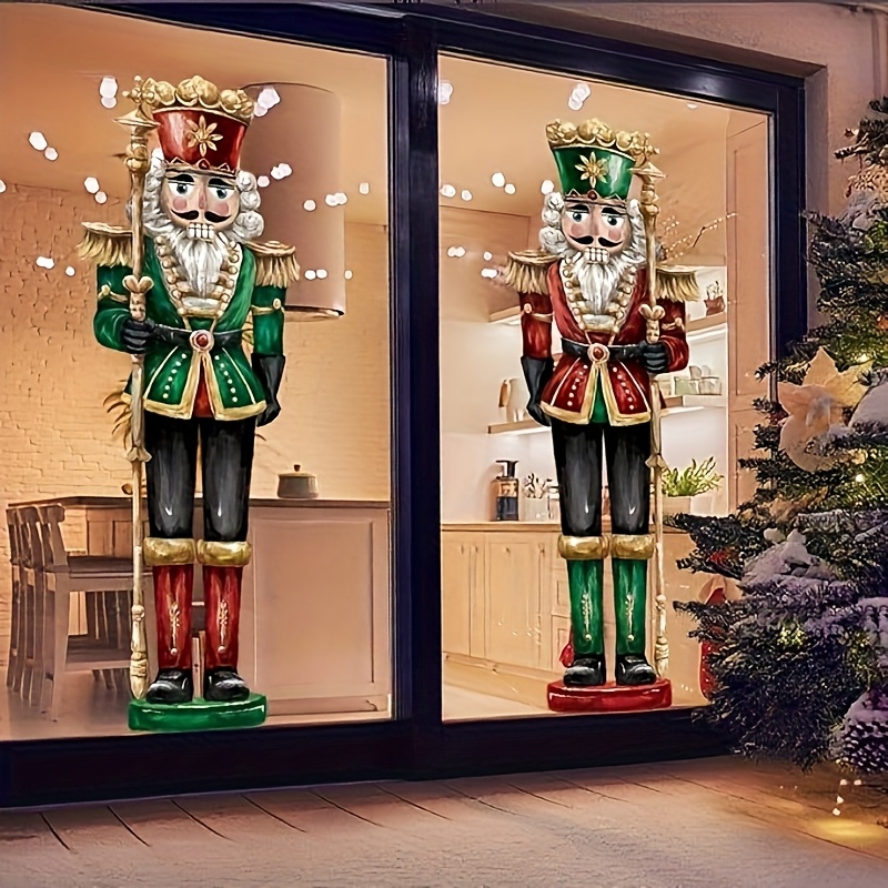 TEMU 2D Flat - 2D Flat - 2D Flat 2er-Set, 1 Set mit 2 ultragroßen Weihnachtsfensterdekorationen, sehr gut geeignet für Feiertagsfamilien, Büro- oder