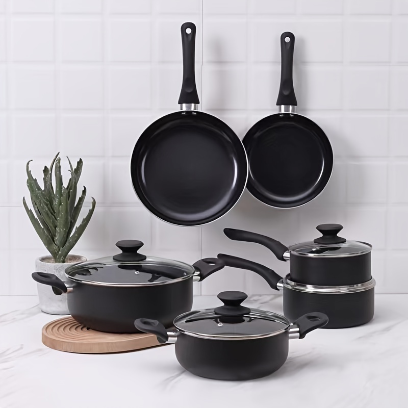 TEMU 15pcs Cookware Set, Nonstick Soup Pot/milk Pot/frying Pans Set, Suitable For Gifts, Family Showers, Elders, Cookware, Kitchenware