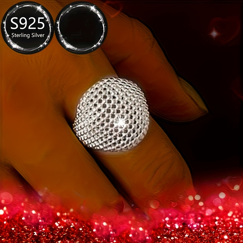 Women's Hip Hop Style 925 Sterling Silver Ring, Adjustable Band, 4.5g
