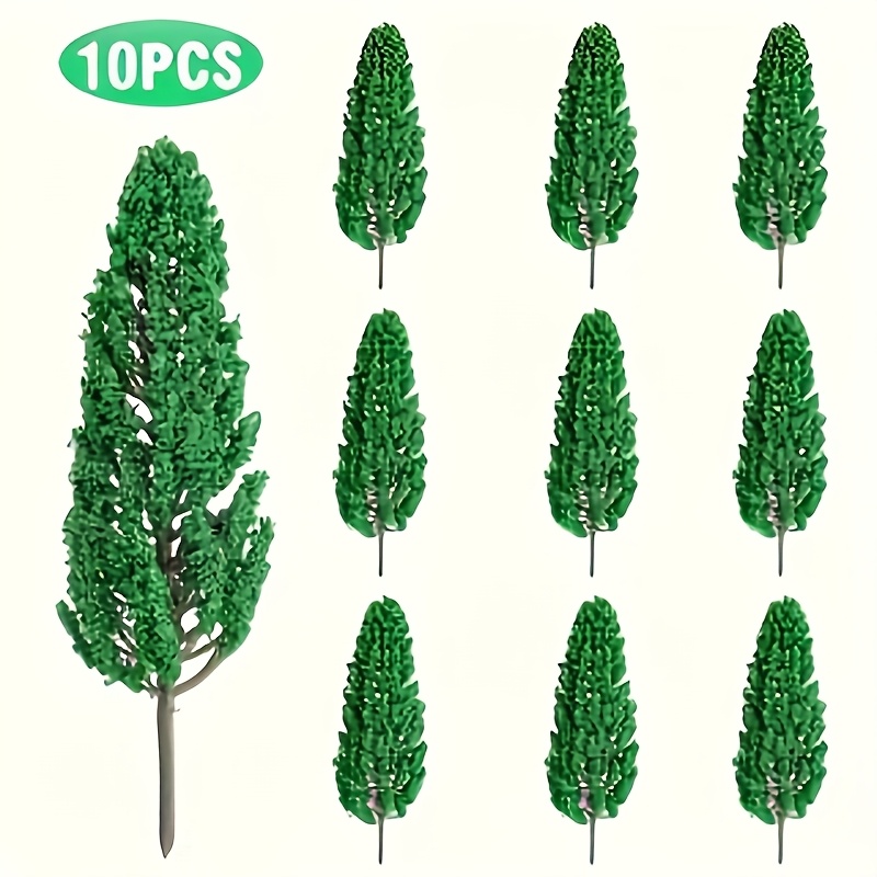 E-shop 10 Stück Miniatur-Kiefernmodelle - 11 cm hohe grüne Kunststoff-Baummodelle für Dioramen, Sandtische und Feengärten, Miniatur-Landschaftsbau |