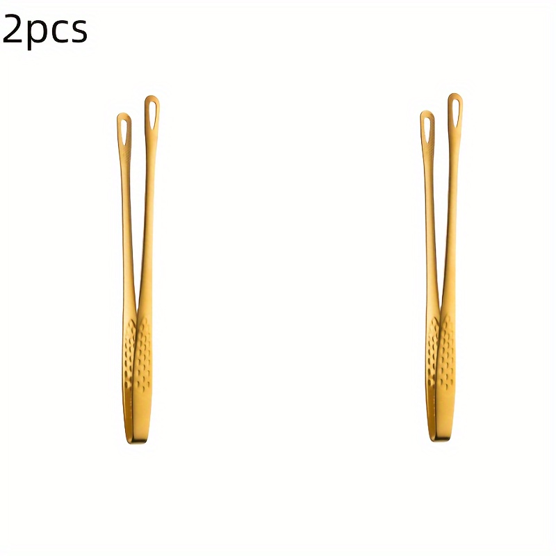 E-shop 2er-Set Serviertongs, Speisetongs, Grilltongs, Obsttongs aus Edelstahl, Brotzange, Steakzange, Salatzange, Dessertzange für Buffet,