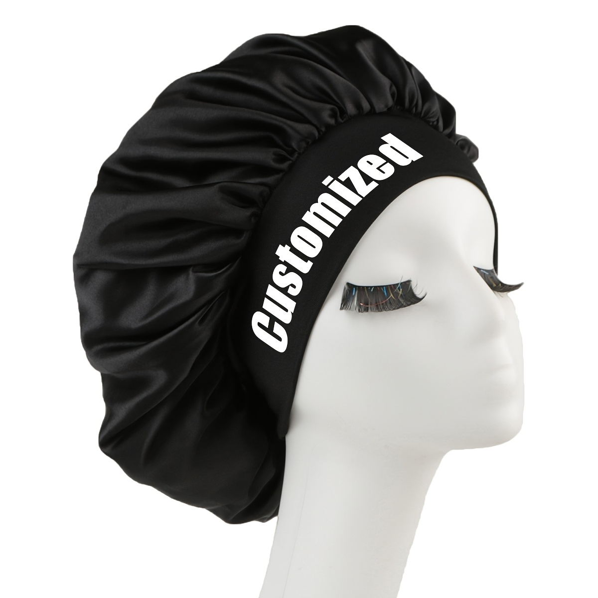 TEMU 1pc Custom Personalized Sleeping Hair Satin Bonnet - Lightweight, Elastic,solid Color Hair Bonnets For Womens Daily Use, For You,ideal Gifts For Her