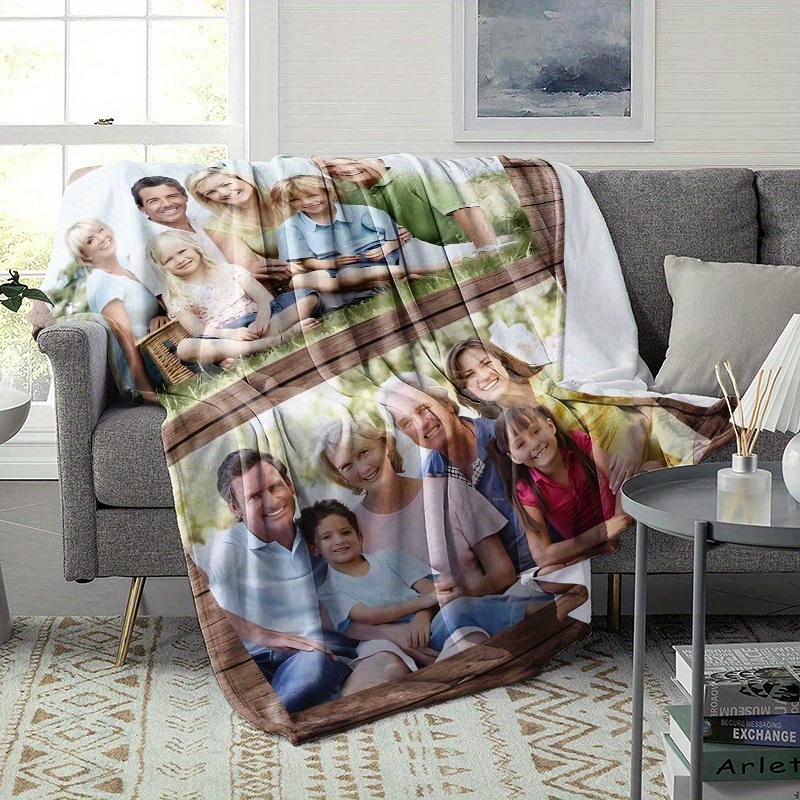 TEMU Couverture Photo Personnalisée, Couverture en Personnalisée avec Images, un Cadeau pour Mari/Femme/Famille. avec un Design de , Couverture en