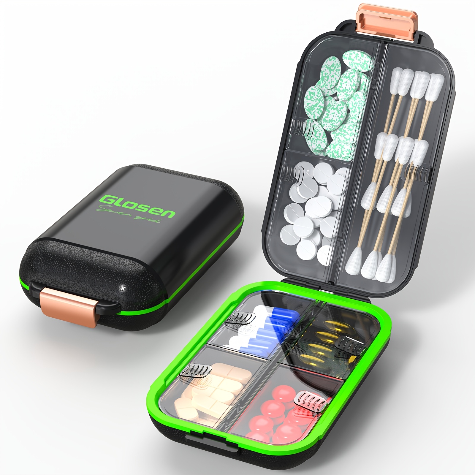 Image of 1pc 7-day Pill Storage Box With Flexible Dividers, Portable Travel Size, Dust-proof And Moisture-proof Pill Box, Large Capacity Vitamin Dispenser