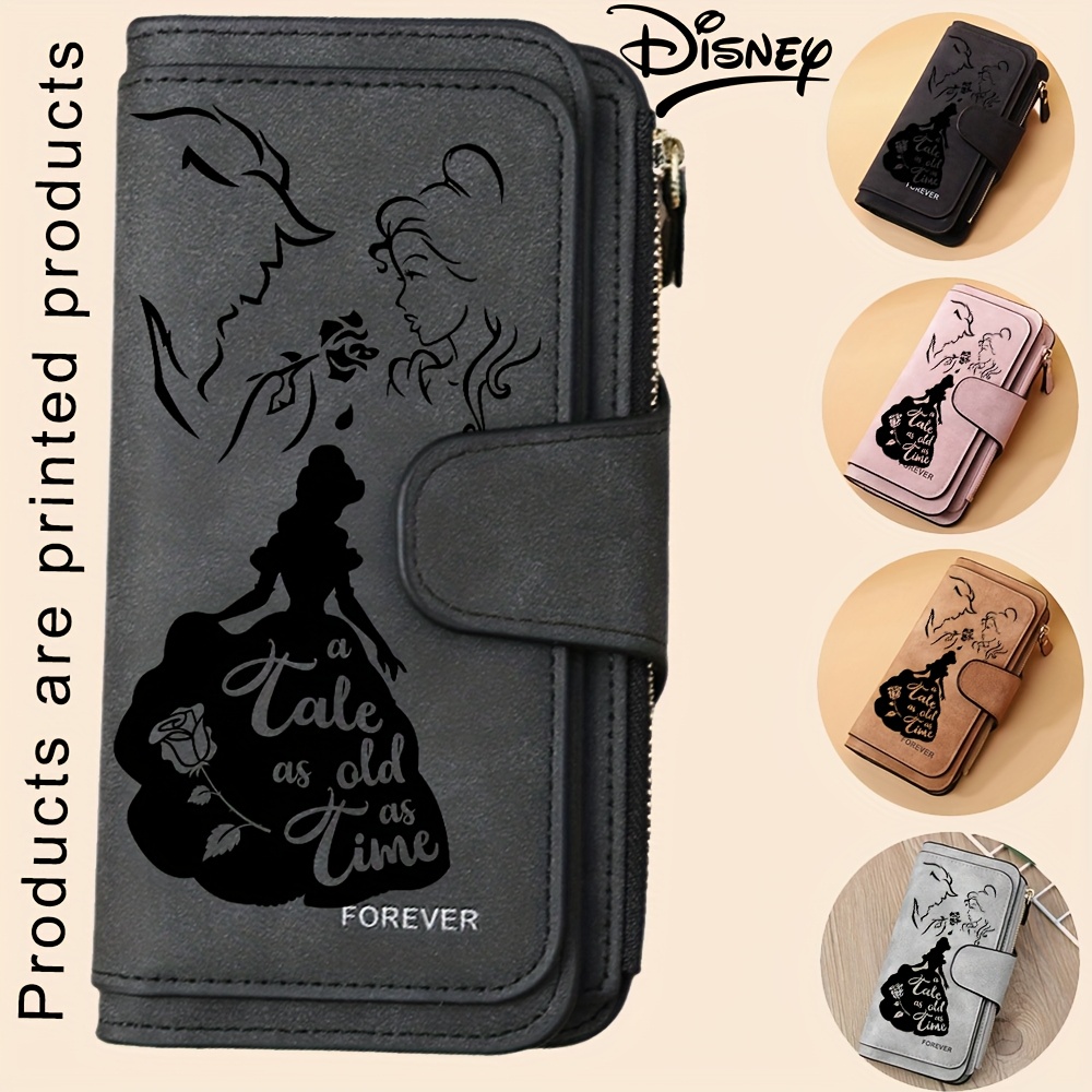 1 buc. Geantă lungă pentru femei cu design Frumusețea și Bestia - Capacitate mare, slot multi-card, închidere cu clip, buzunar cu fermoar, stil casual, căptușeală din poliester, ușor de utilizat pentru uz zilnic, geantă casual | Accesoriu whimsical |