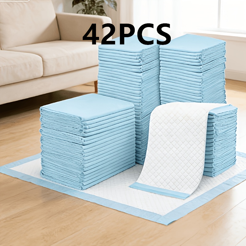 TEMU 42pcs Disposable Puppy Training Pads, Pee Pads, Super Absorbent, Size 13in X 17.7in, Suitable For Dogs, Cats, Rabbits, And Hamsters, Autumn And