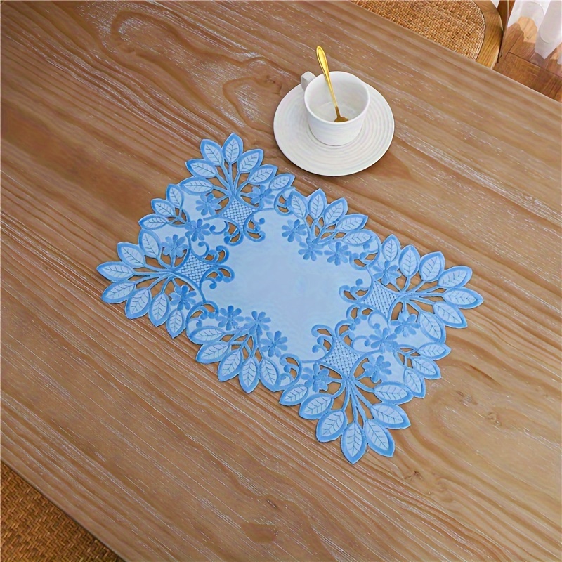 E-shop Eleganter Tischläufer mit Blumenstickerei aus Polyester - für Hochzeiten, Geburtstage und Heimdekoration