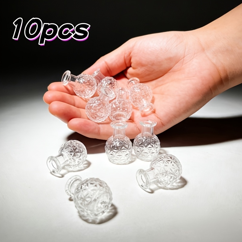 TEMU Ensemble de 10 mini vases en verre, vases de décoration de bureau faciles à poser, adaptés à la décoration de , à la décoration de fête