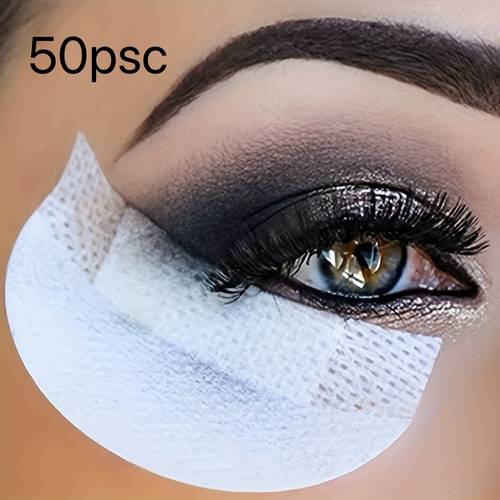 50pcs lint free precision eyeliner shield suitable for eyelash extensions and eyeshadow smudge protection pads makeup tool