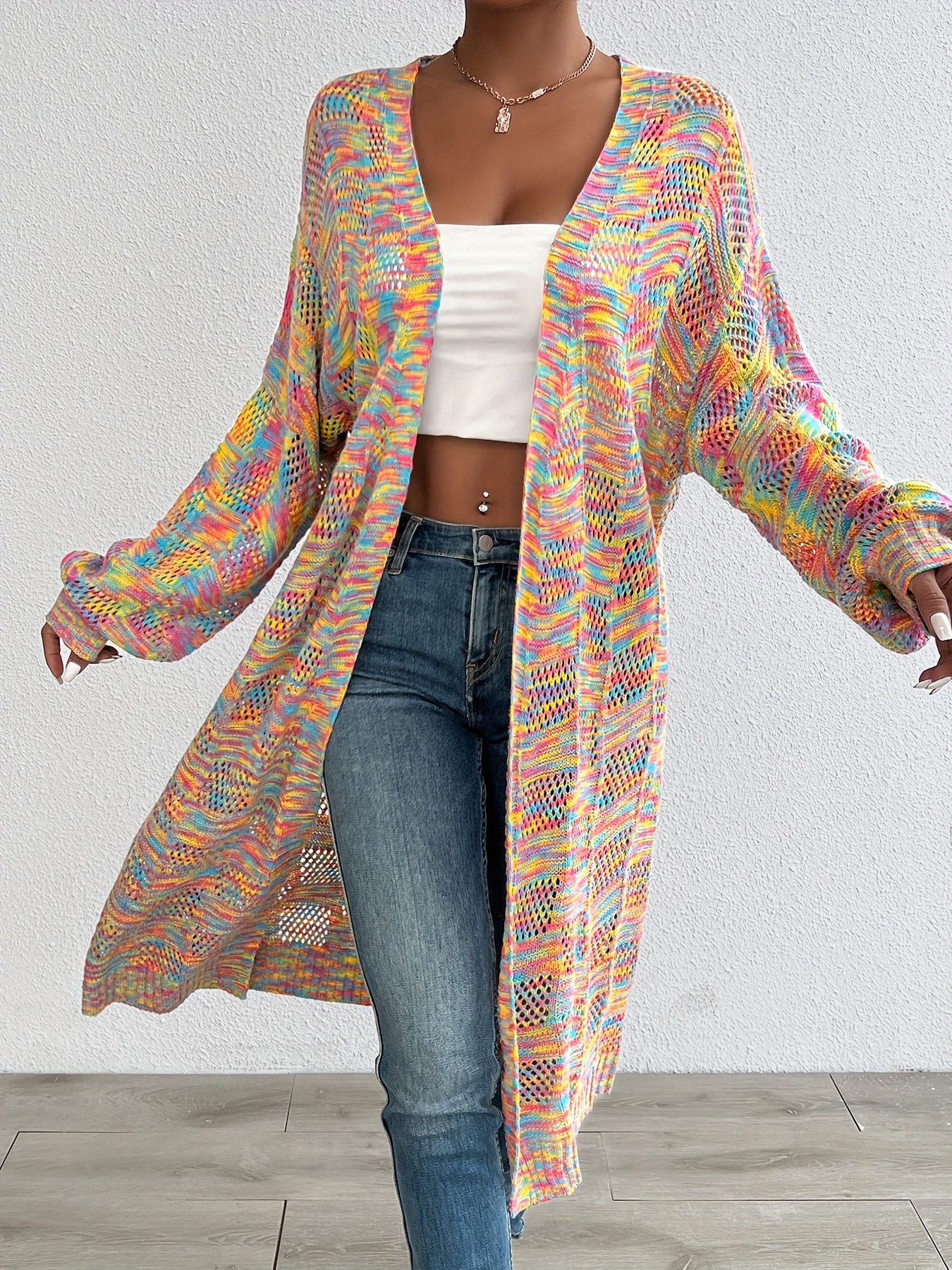 Damenstrickjacke Lange Feinstrickjacke Damen Longstrickjacke