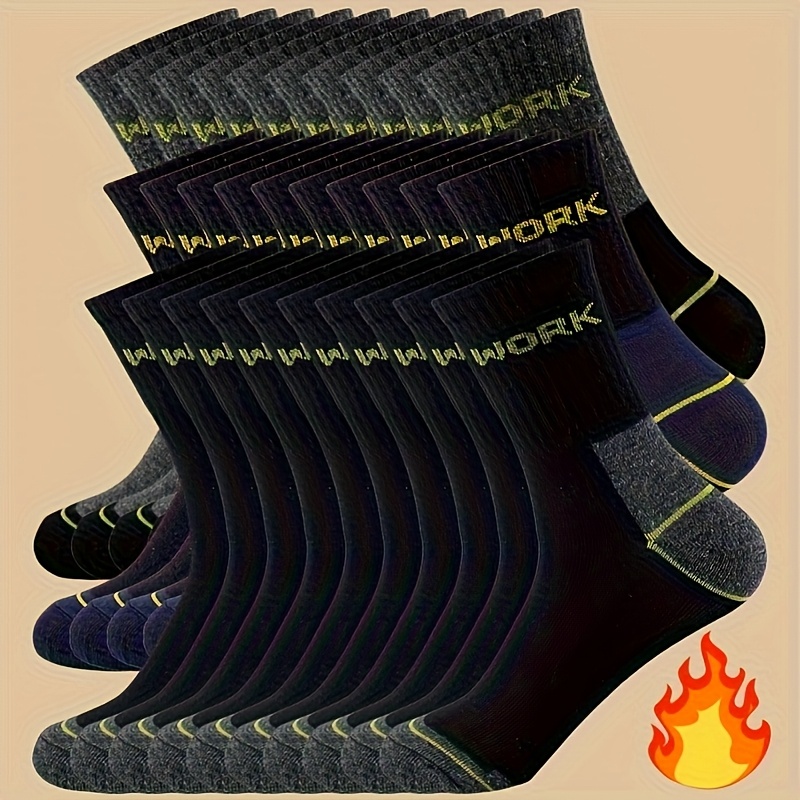 TEMU 5/6 Pairs, Autumn Winter Thickened Men's Socks, Women's Socks, Autumn Winter Socks, Outdoor Socks, Athletic Socks, Anti-odor Sweat-absorbing