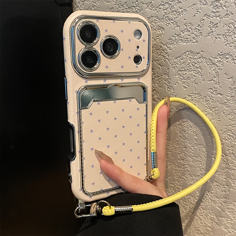 TEMU Phone Case: Simple And Luxurious Pink And -pattern Phone Case With Lanyard, Compatible With Iphone 17/17 Air/16/15/14/13/12/11 Pro Max/xr/xs/xs