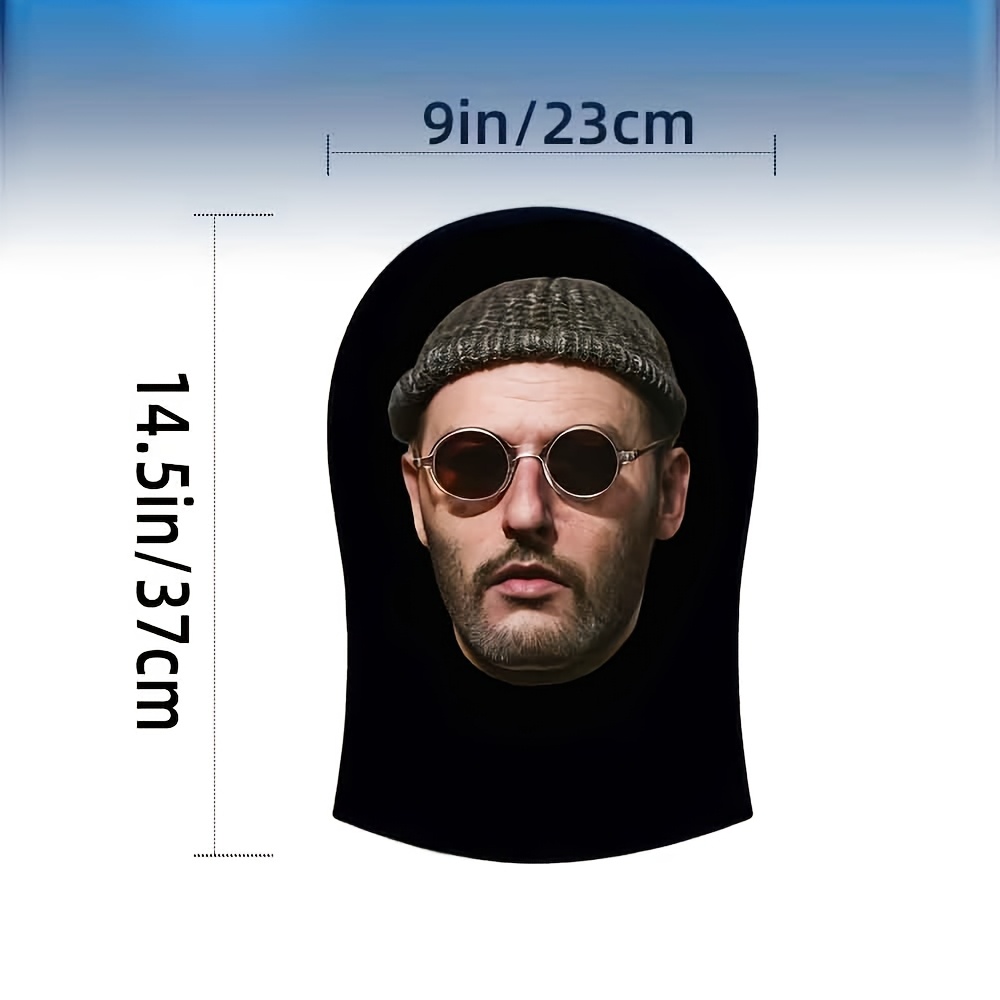 Masque 3D en maille respirante avec célébrités amusantes, lavable, casque d'impression de visage réaliste, masque intégral humoristique, adapté au jeu de rôle, à la Saint-Valentin, à Halloween, aux farces, au cyclisme en plein air, à Noël, au casque de farce, au masque de protection solaire d'extérieur, à l'accessoire de cosplay