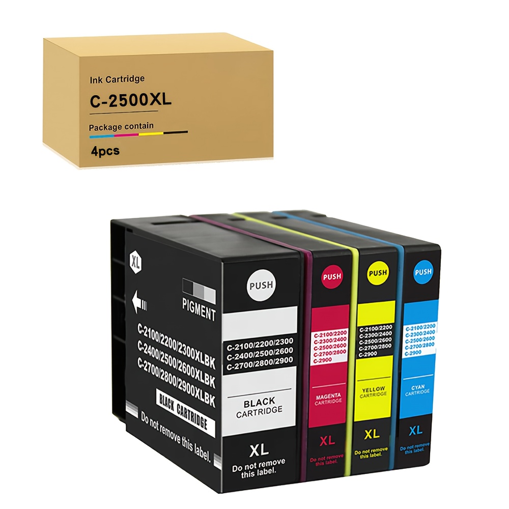 Image of 2500xl Printer Cartridges Compatible With Pgi-2500 Xl Ink Cartridges For Ib4050 Ib4150 Mb5050 Mb5150 Mb5350 Mb5450 Mb5100 Mb5300 Mb5400 Mb5155 Mb5455 Printer
