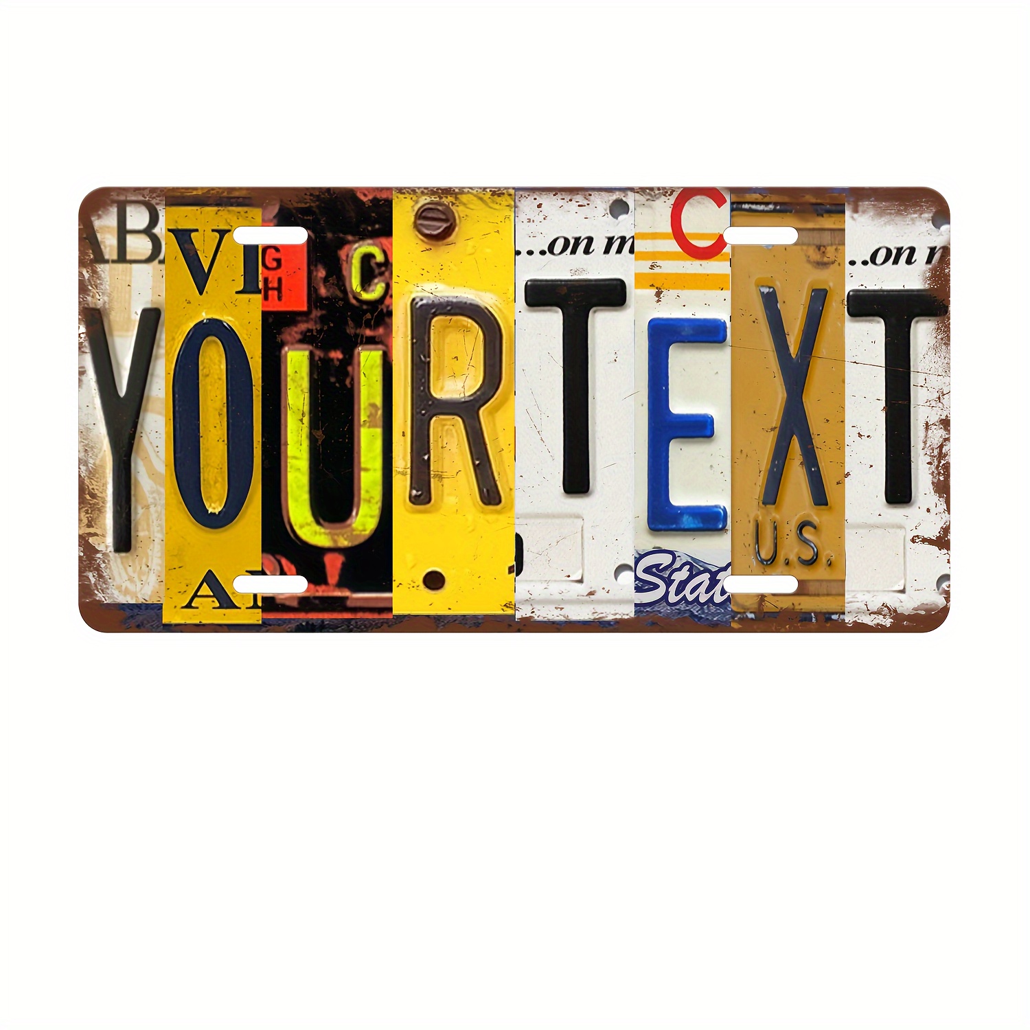 Antique Style License Plate Custom