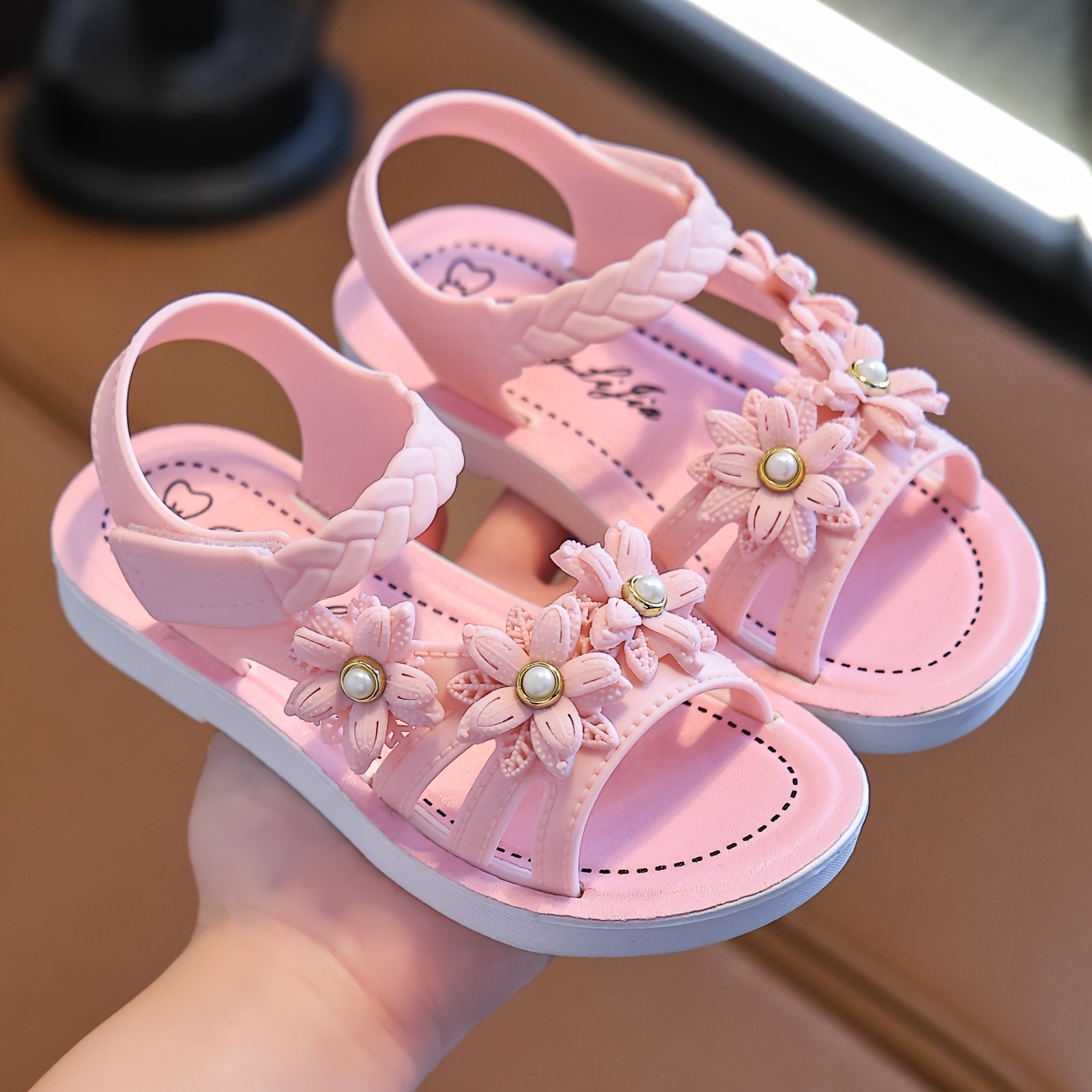 Girls' Princess Floral Embellished Sandals