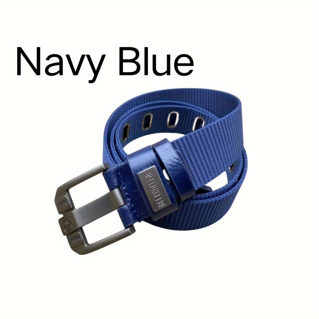 Adjustable Nylon Belt with Square Buckle for Men