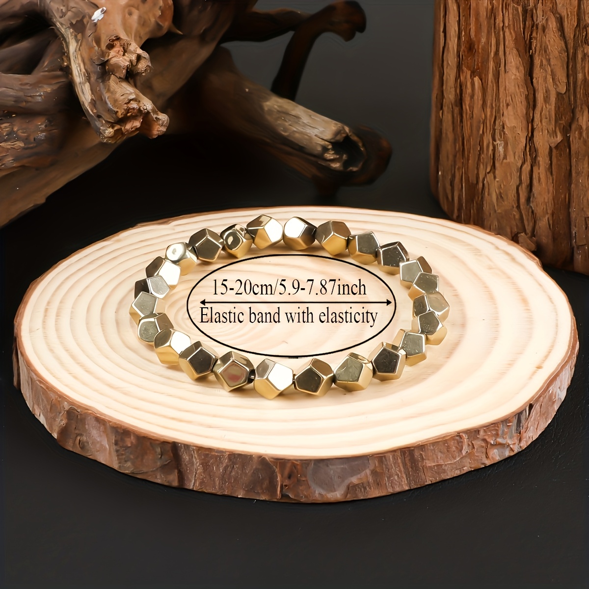 Handcrafted Wrought Iron Ore Bracelet with Bohemian Beads