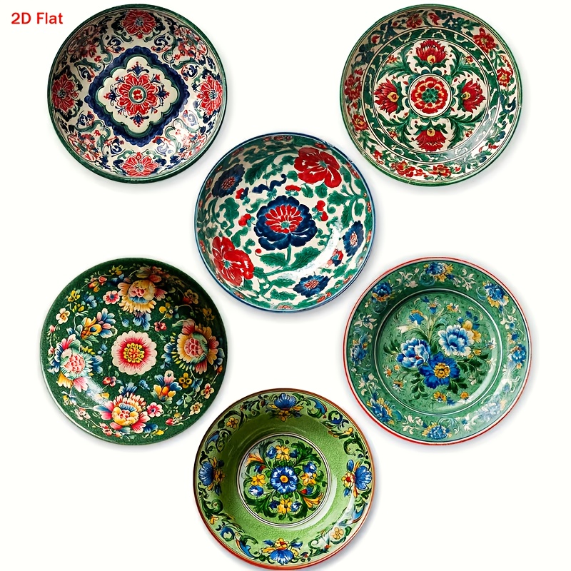 TEMU A Set Of 6 Eastern European Style Wooden Coasters In 2d Design, Suitable For Home Use, Family Gatherings, Cafes, Offices, And Occasions, Perfect