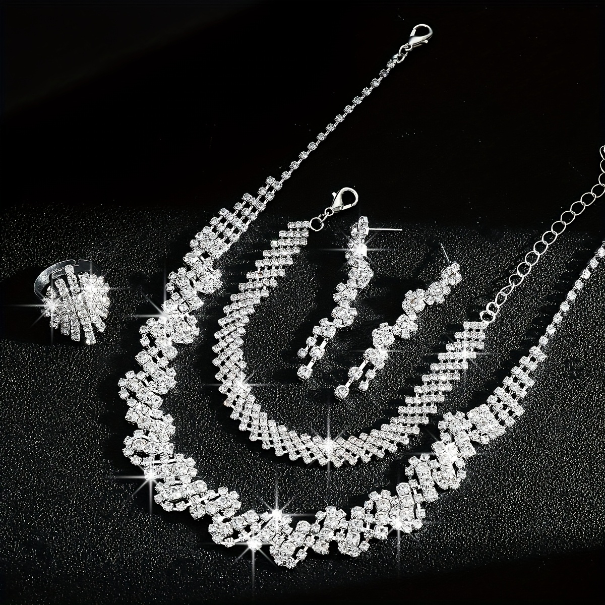High-End Blingbling Irregular Bridal Set