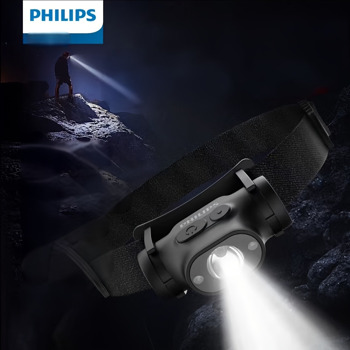 headlamp rechargeable sold on Temu United States