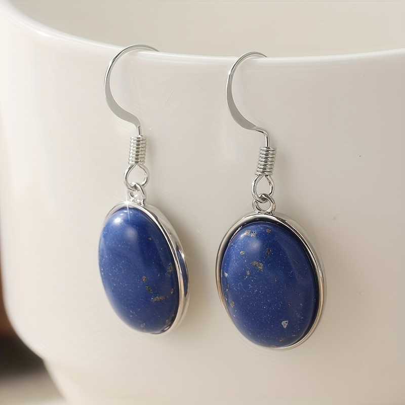 Women's Retro Ethnic Style Synthetic Turquoise Oval Earrings