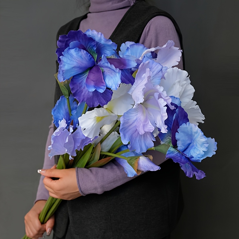 

1pc Lifelike Blue- Artificial Flower - Wedding Decor, & Window Displays