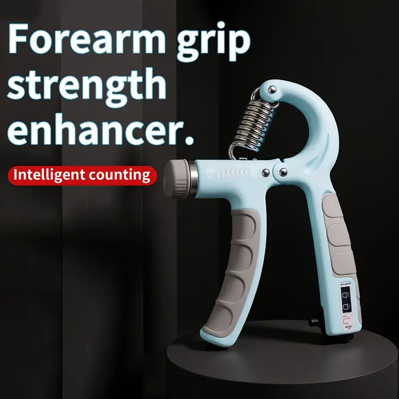 1pc adjustable grip strength trainer 10 100kg stainless steel pp anti slip hand gripper for rock climbing and training muscle building and recovery finger exerciser fits all sizes light blue light gray back to school deal holiday gift Product details 3