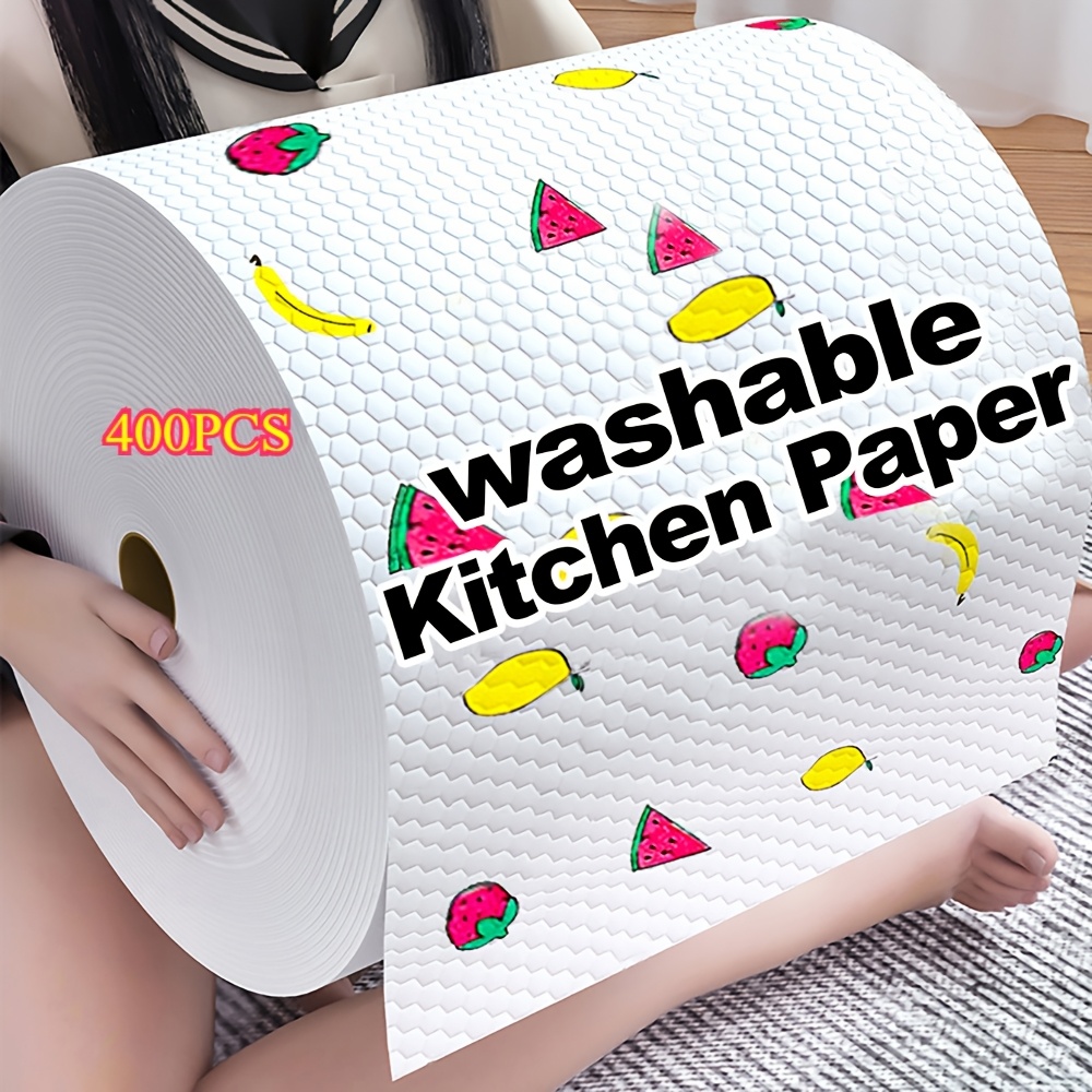 

400- Absorbent Paper Towels, 1-ply Multifold Continuous Roll, Strong Grease Cleaning, Lazy Wipe Alternative, Essential For Kitchen And Parties